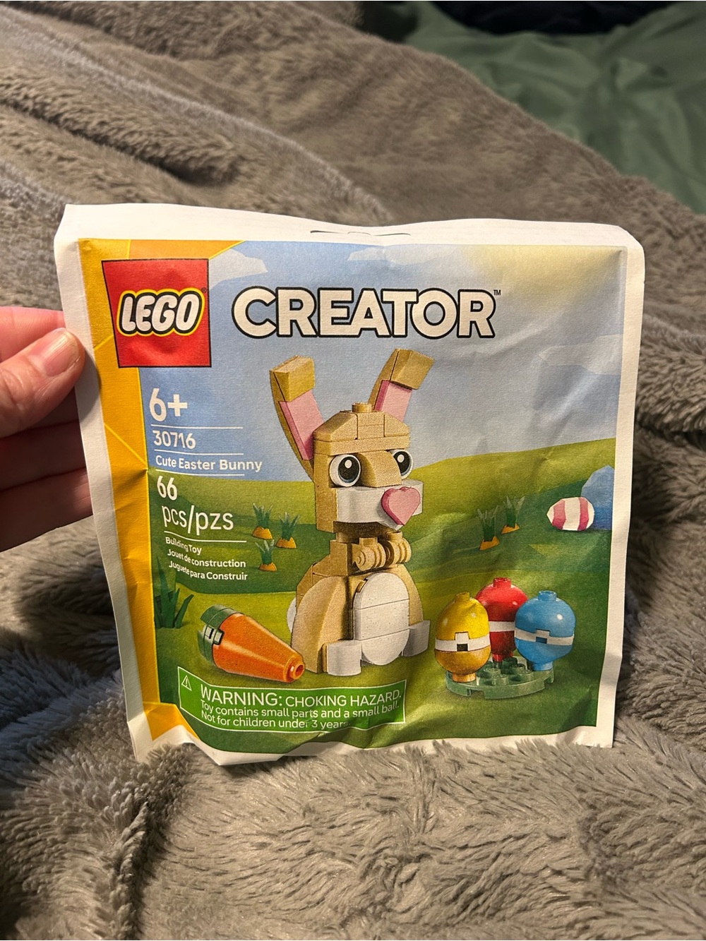 LEGO Creator Bunny Building Set in Tan, Pink & White with Colorful Eggs